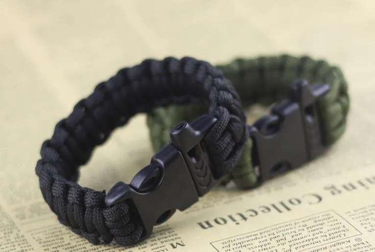 Paracord Seven Core Umbrella Rope Weaving Survival Whistle Escape Emergency Umbrella Rope Bracelets