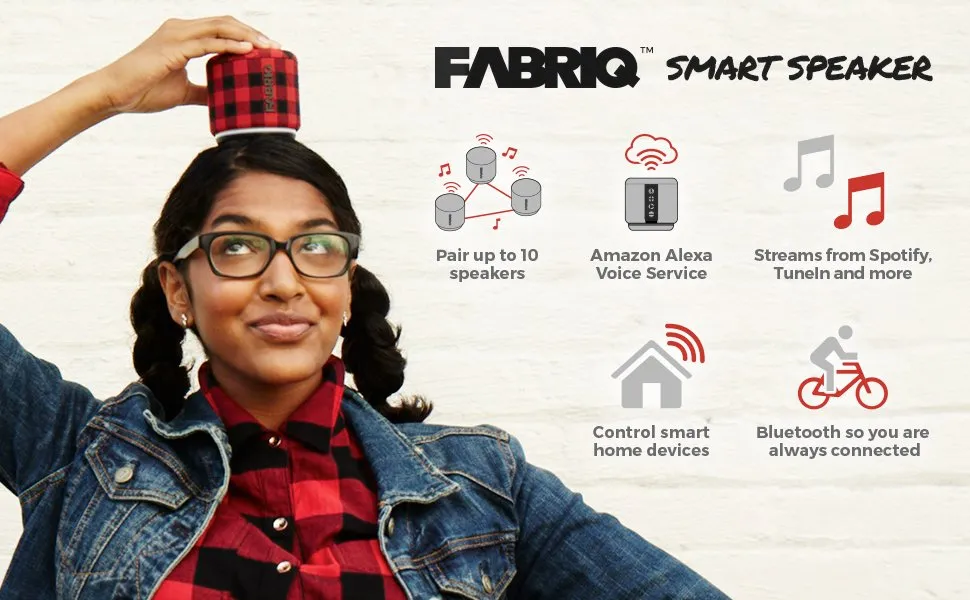 FABRIQ portátil Wi-Fi e Bluetooth alto-falante inteligente com Alexa