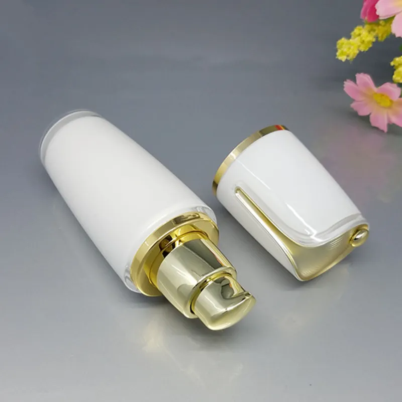 15G 30G 50G 30ML 50ml 100ml Pearl White Acrylic Cream Jar White Cap Lege Cosmetische Container Jar Lotion Pomp Fles F001