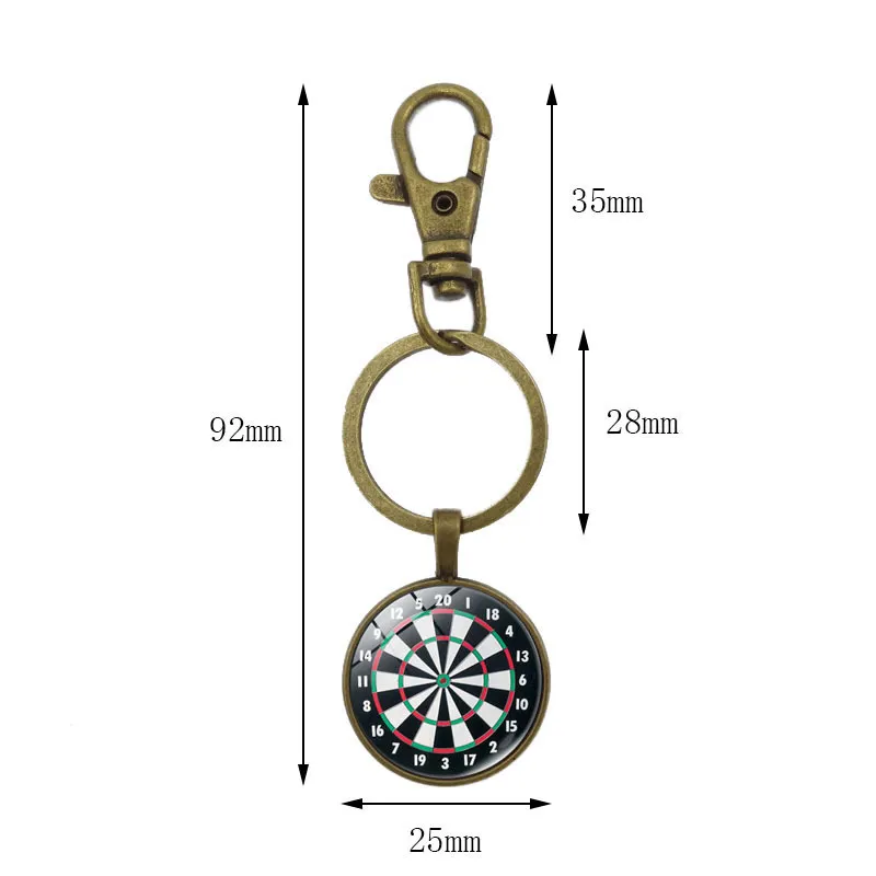 Darts target key chain Restore ancient time gem pendant key ring Dart sports lovers key holder