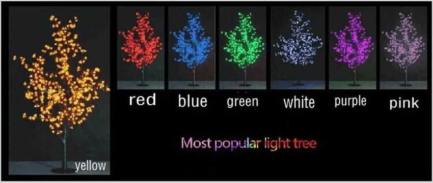 LED Artificiale Cherry Blossom Tree Light Luce natalizia Lampadine LED 2m / 6.5ft Altezza 110 / 220VAC Uso esterno antipioggia