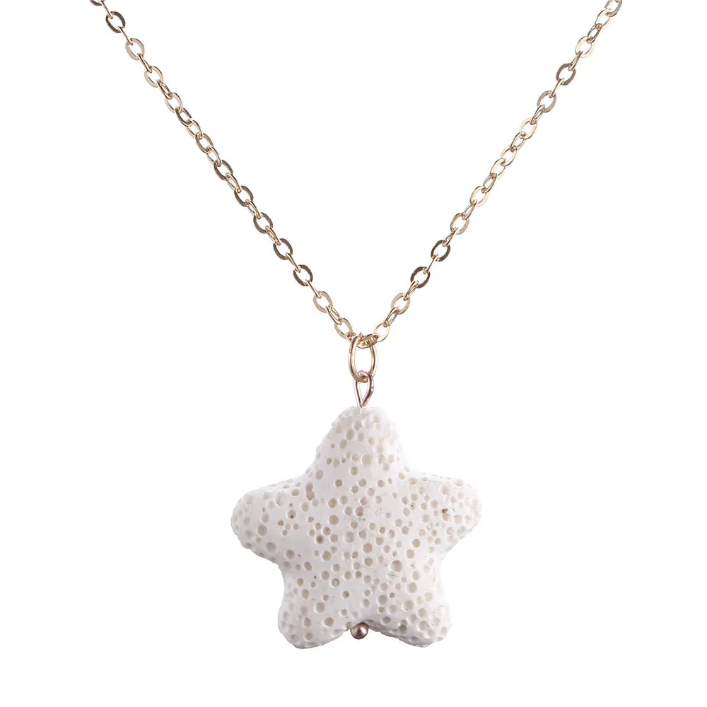 Starfish Noir Lava Pierre Collier Aromathérapie Huile Essentielle Diffuseur De Parfum Pendentif Collier pour femmes bijoux