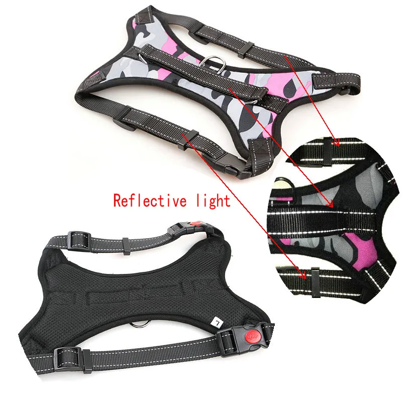 17 Estilo Design Hot Luminous Dog Harness Vest Collar Grande Cão Corda Collar Alça de Mão Pet Corda de Tração K9 Pet Chest Vest