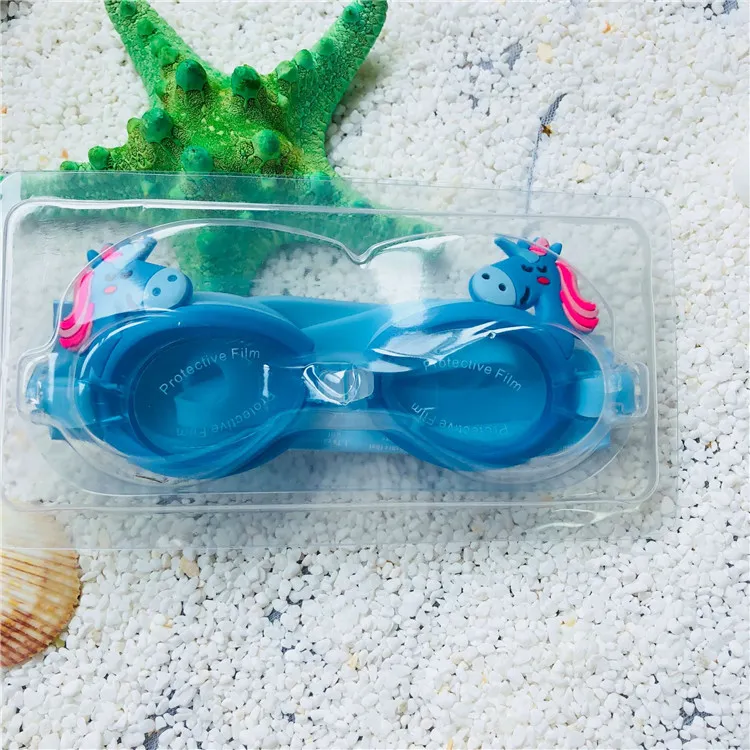 Garçons Filles Lunettes De Natation Antibuée Étanche Haute Définition Enfants Lunettes De Plongée Réglable Silicone Enfants Lunettes Licorne Crabe