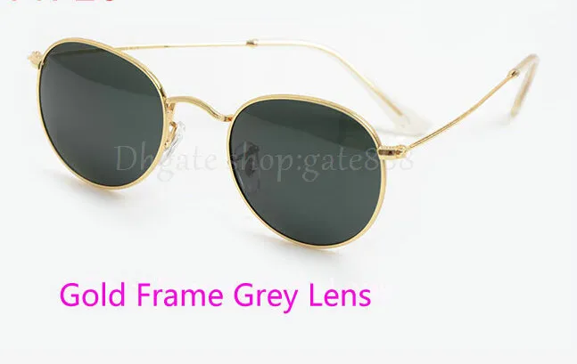 Entrega rápida Round Metal Frame Metal Sunglasses Womem Men Glasses Designer óculos de óculos de sol dos óculos de moda com óculos de óculos com preto3532582