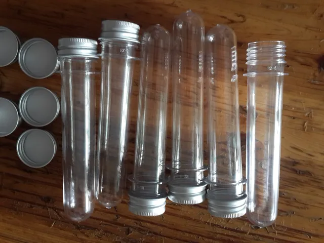 100 teile/los SCHNELLER Versand 100 ml transparente maske badesalz test PET rohr mit aluminium kappe 100 CC flaschen