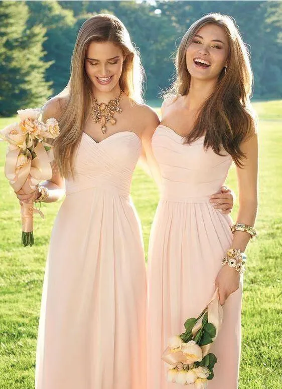 Novo 5 estilos barato longo chiffon país dama dama de honra vestidos luz conversível estilo de dama de honra júnior vestido de festa de casamento