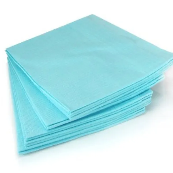 Wegwerfbare wasserdichte Sperren-Blatt-Lätzchen-Tätowierungs-Reinigungs-Abwischen-Durchdringen-Lätzchen 2-lagiges Papier + 1-lagige Poly 13 * 18 Zoll-blaue Farbe 