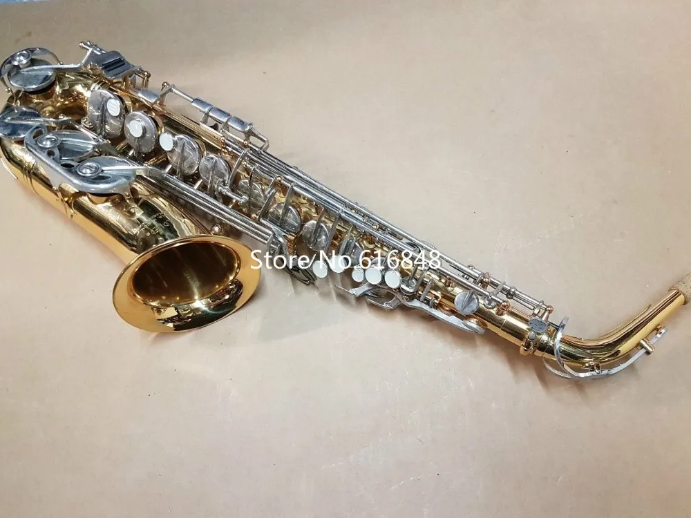 新しい木星JAS 669-667ブランドの楽器Alto Eb Tune Saxophoneゴールドラッカーボディシルバーメッキキーサックス