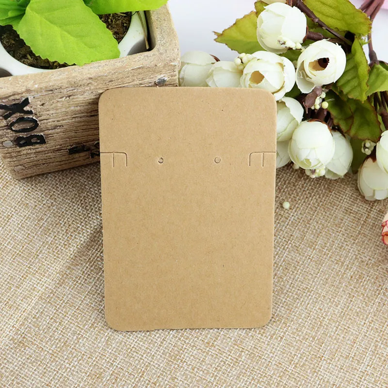 100pcs 6.8*9.7cm No Pattern Kraft Paper Card Fashion Jewelry Necklace Packaging Card