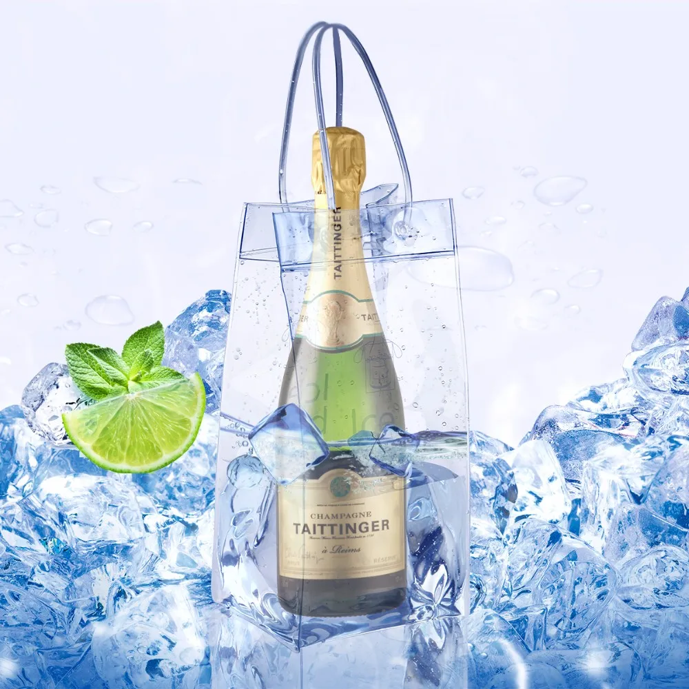 Bag presentvinöl Champagne Bucket Drink Ice Bag Bottle Cooler Chiller Foldbar Carrier Favor Gift Festival Bags8992704