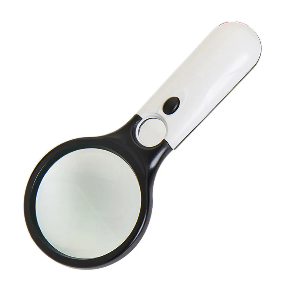 188 * 88 * 23mm Mini Pocket Förstoringsglas för läs Användbar 10 LED-ljus 10X Handhållen Mikroskop Förstoringsglas Lins Smycken Loupe