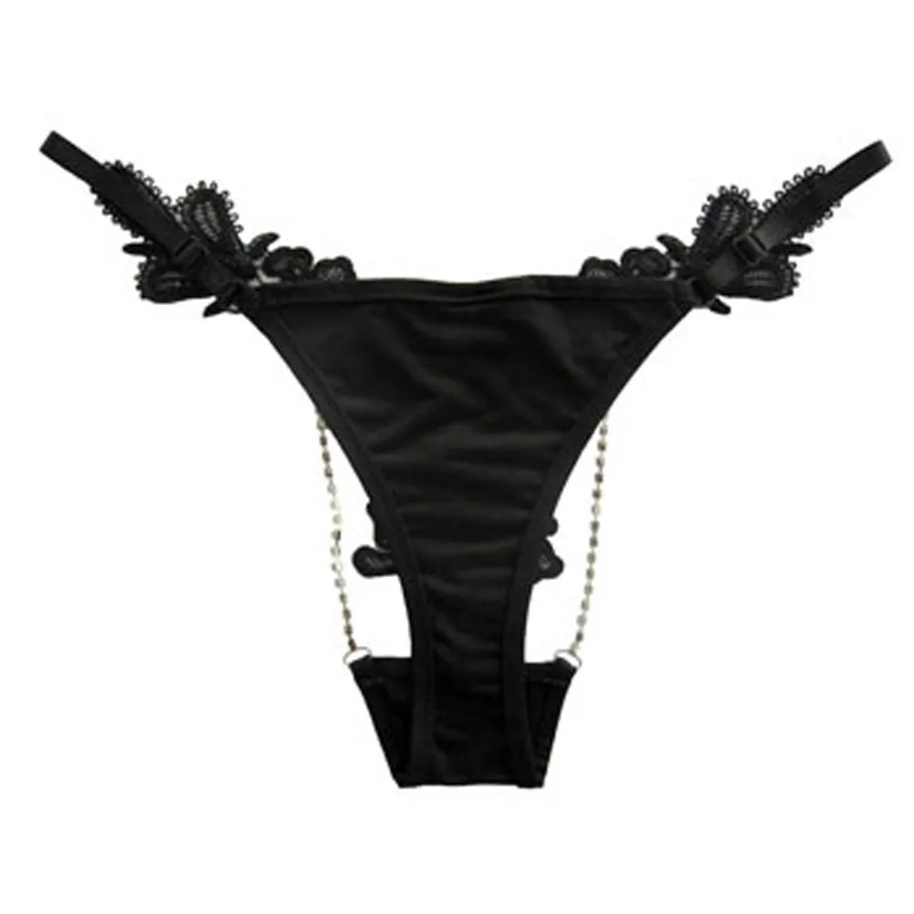 Sexig Underkläder Hot Mash Crystal Lace Tranca Thong Underkläder Underkläder Underkläder Underkläder Gräng med Beading Broderi Kvinnor