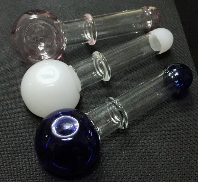 Glass Spoon Water Pipe 4.5" Oil Burner Pipes 12CM Thick Pyrex Glass Hand Pipe Smoking Dabber Pipe