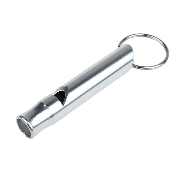 Aluminum Emergency Survival Whistle Keychain For Camping Hiking Silver Car Key Ring Car interior decoration