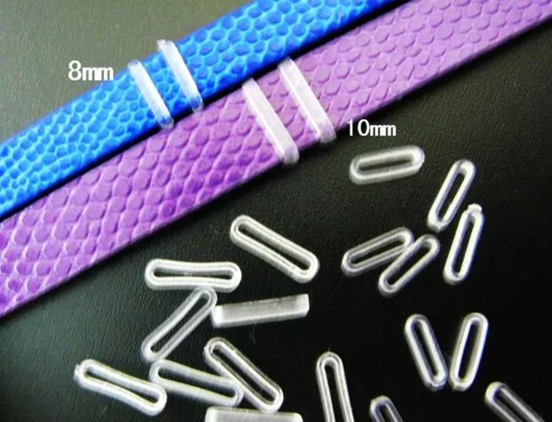 8 mm, 10 mm 100 stks / partij heldere rubberen stop, fixeer de schuifbrieven en schuif charmes op de armband polsband