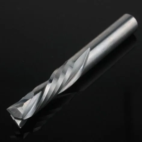 6x25mm UPDOWN Cut Two Flutes Spiral Carbide Mill Tool Cutter for CNC Router ، ضغط قطع الخشب نهاية مطحنة بت