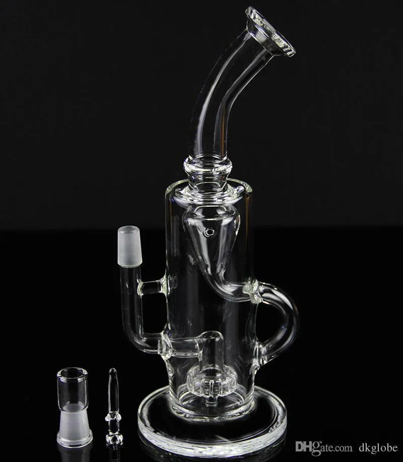 Nouveau Bong pipe à eau en verre bong recycleur bong pipe à eau deux fonctions avec bol d'herbe de plate-forme pétrolière