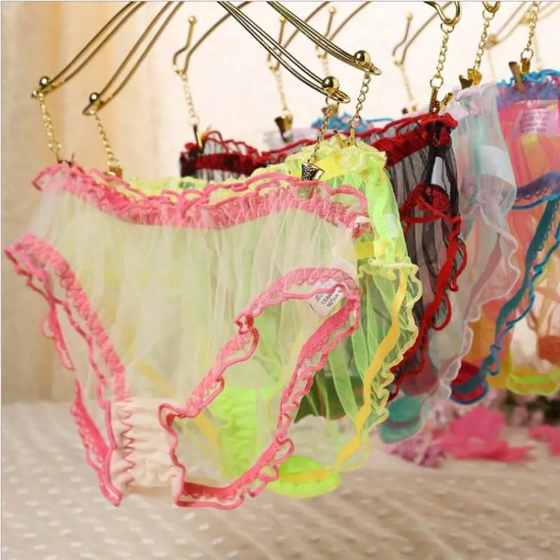 Sexy Womens Ladies Ruffled See Through Transparent Mesh Colorful