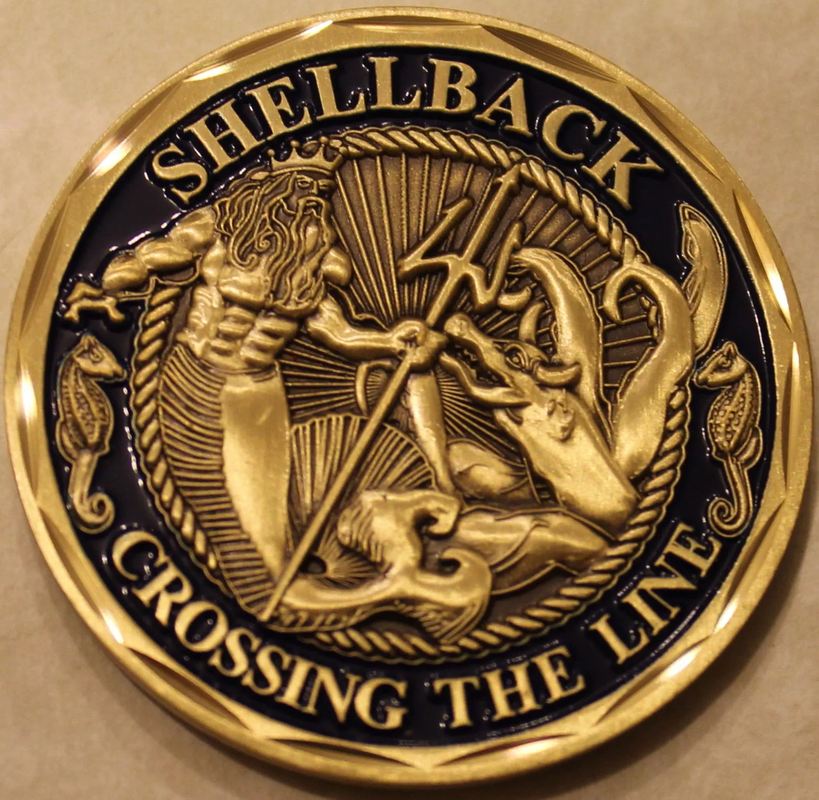 Örnek sipariş, Shellback Navy Marine Corps Challenge Coin ABD askeri meydan okuma parası Askeri hobi koleksiyonu madeni para