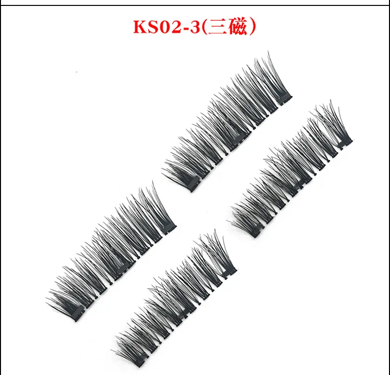 손으로 만든 자연 긴 가짜 속눈썹 24P 52HB CT01 CT03 DHL 무료로 고급 섬유 머리 3 자기 속눈썹