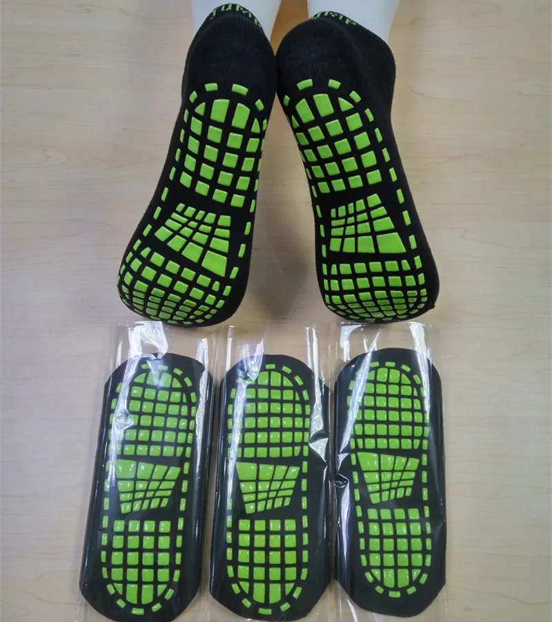 Chaussettes de trampoline de mode silicone professionnel antidérapant respirant absorbant sox yoga Pilates chaussette de saut unisexe chaussettes de gel de silice 6 tailles