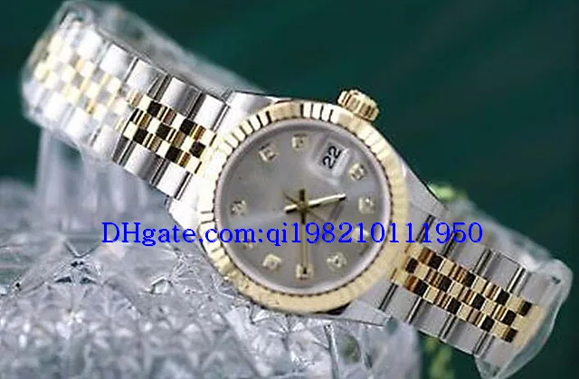 Cadeau de Noël 42.Lady 279173 Or 18 carats Acier Argent Diamant Cadran 28 mm Nouveau