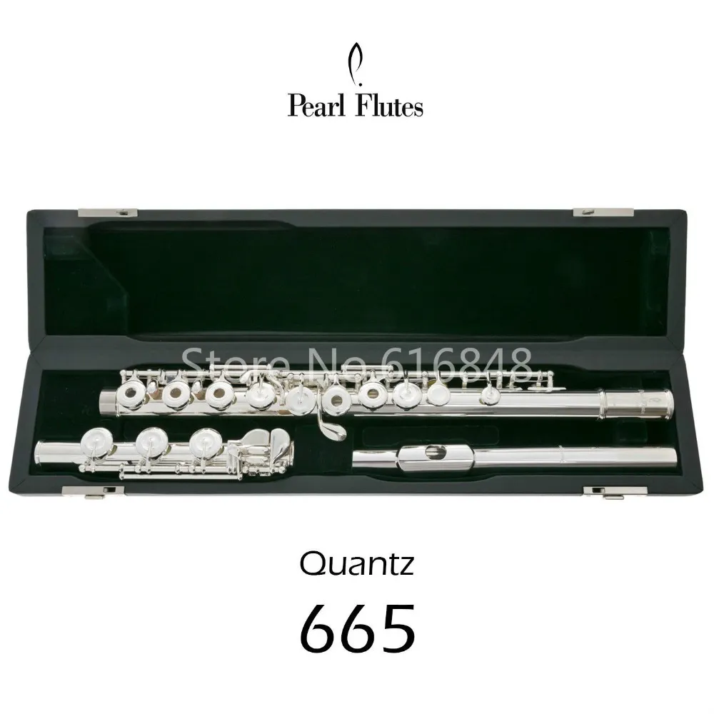 Pearl Quantz PF-665 17 キーオープン穴フルート銀メッキ表面白銅フルート C チューン E キーフルート楽器ケース付き