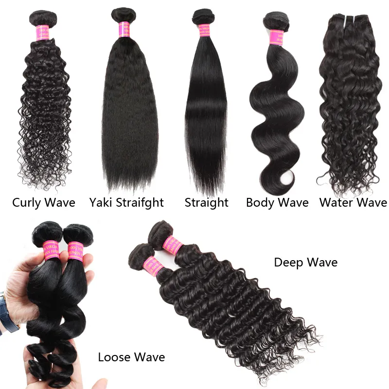 Meetu Hair 2 Bundles 8-28 inch Brazilian Human Hair 8A Loose Wave Yaki Straight Deep Curly Body Wave Straight Water Wave Wholesale Price