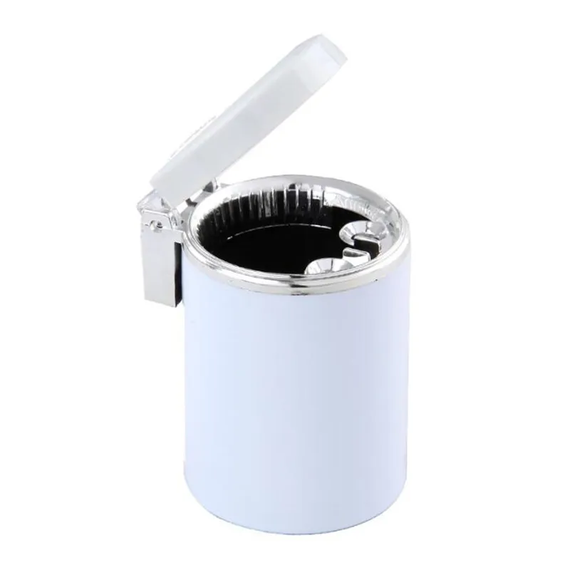Aiteng 2 Pack Auto Car Ashtray, Portable With Blue LED Light Ashtray, Smokeless Smoking Stand Cylinder Cup Holder, White