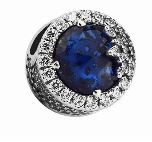 925 Стерлинговые серебряные бусы ослепительные снежинки шарм сумерки синий подходит для браслетов Pandora для женщин ювелирных изделий