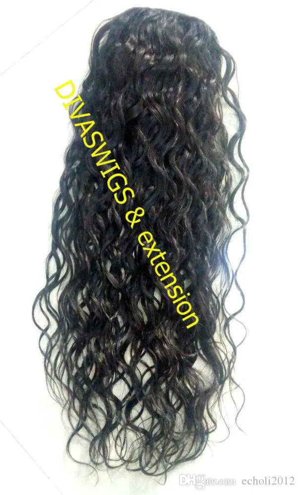 Preto americano 120g Cabelo Humano Kinky Ponytails extensões do cabelo para as mulheres encaracolado rabo de cavalo com cordão Clip On Pony Cauda 5 cores disponíveis