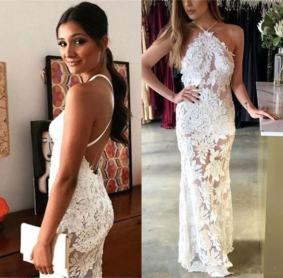 2020 Sexy Mermaid Wedding Dresses Hlater Neck Lace Applique Backless Bridal Gowns Sexy Illusion Bodice Fishtail Custom Made Free Shipping