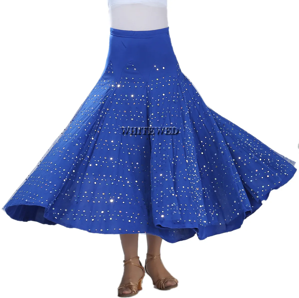 Lång Full Circle Foxtrot Flamenco Ballroom Smooth Standard Fancy Dancing Kjolar Flamenco Ballroom Waltz Foxtrot Dance Dancer Fancy Costume