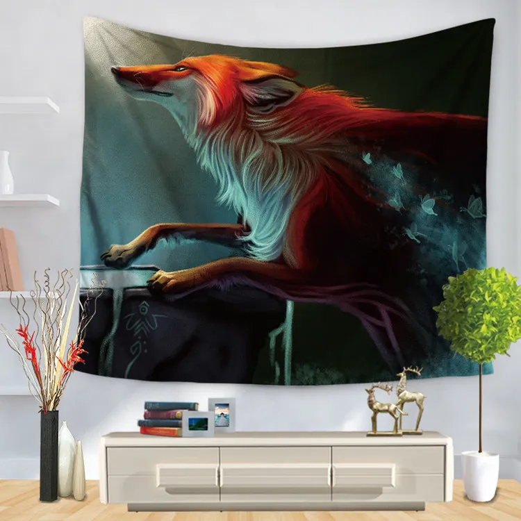 Parete appeso arazzo teste animali stampa coperta spiaggia asciugamano decorativo tappeto decorativo soggiorno art wall tappers tiger elefante cavallo