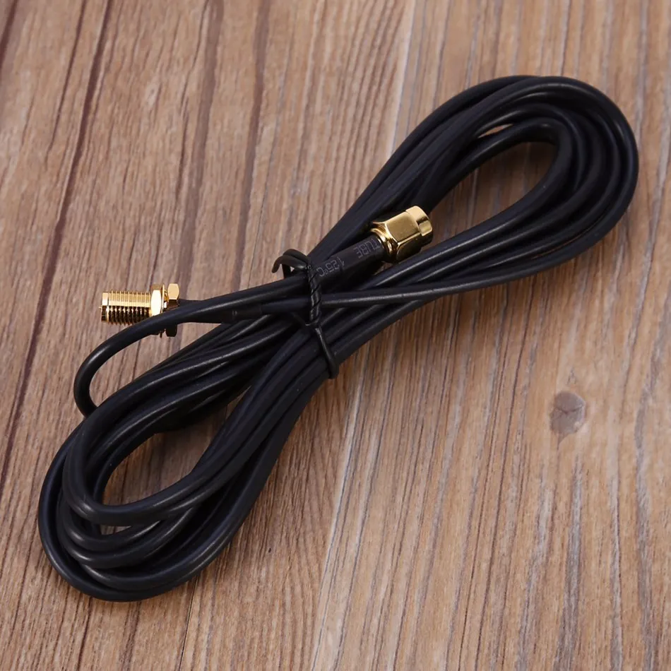 Câble D'Extension Antenne RP-SMA 3 M + 3 Adaptateurs - RG174 Coaxial 50 Ohms - Pour Routeur WiFi, Carte PCIe, Amplificateur Signal