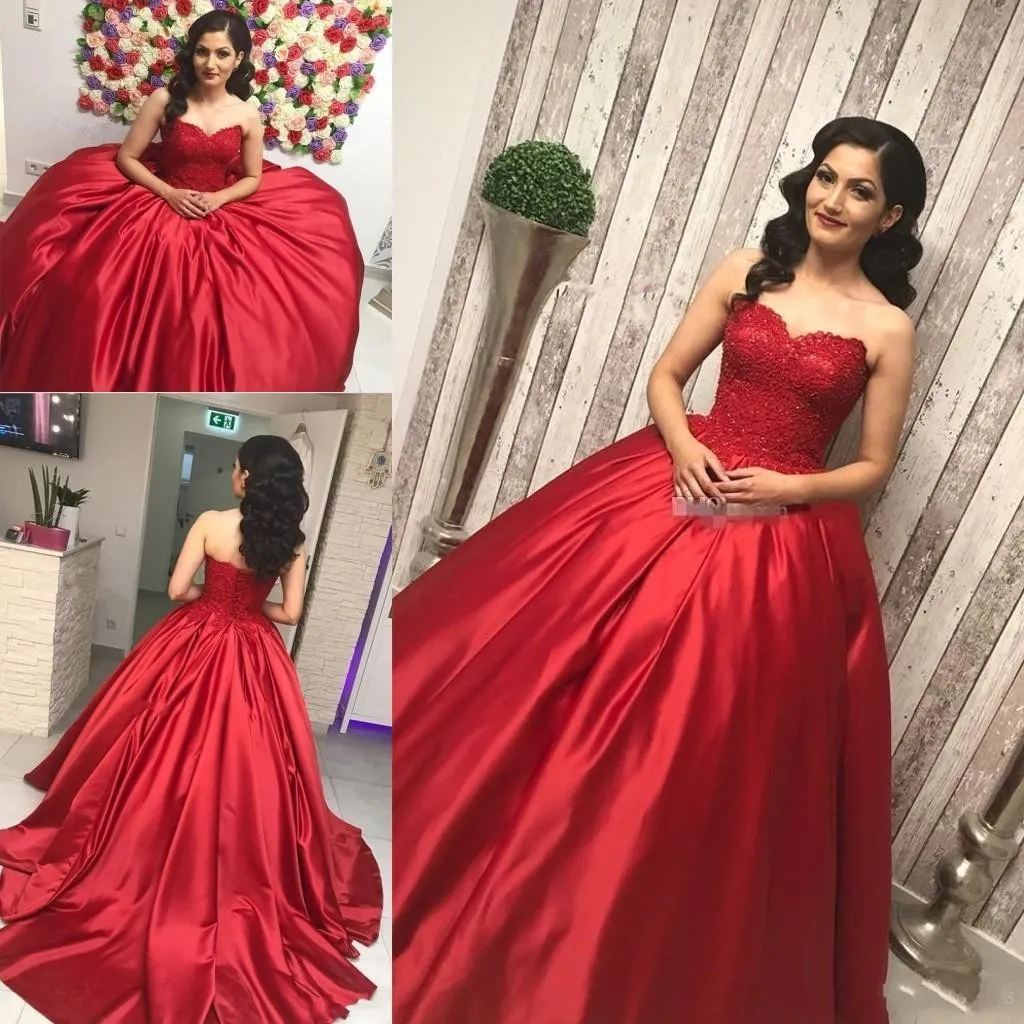 Gown Red Ball Dresses Off Shoulder Sweetheart Lace Applique 16 Sweet Girls Prom Party Special Ocn Quinceanera Gowns s