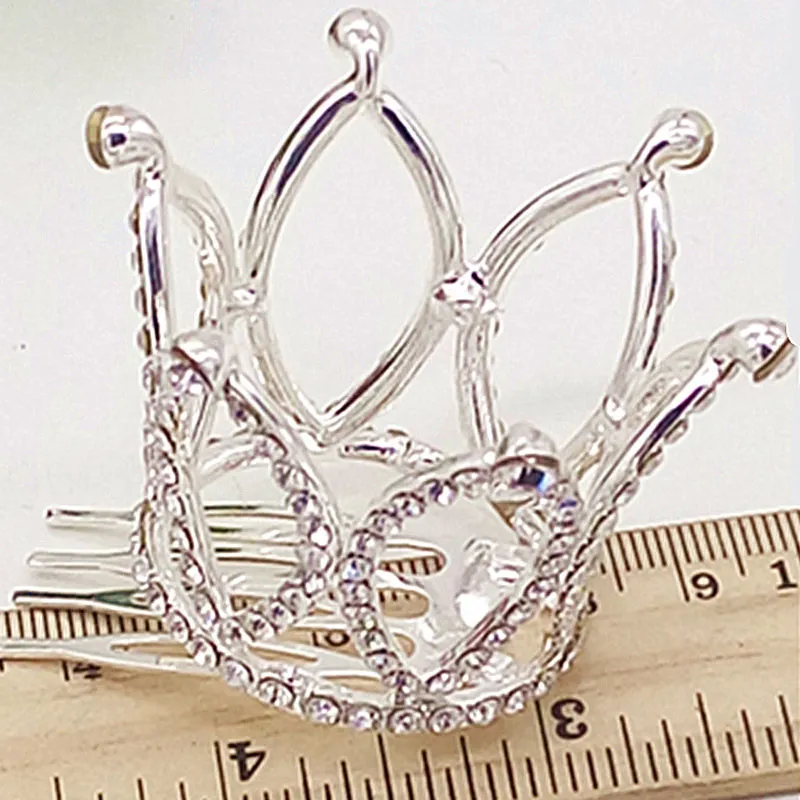 New Hot Mini Girls Rhinestone Crown Bridal Tiara Hair Comb Pin For Wedding Party 