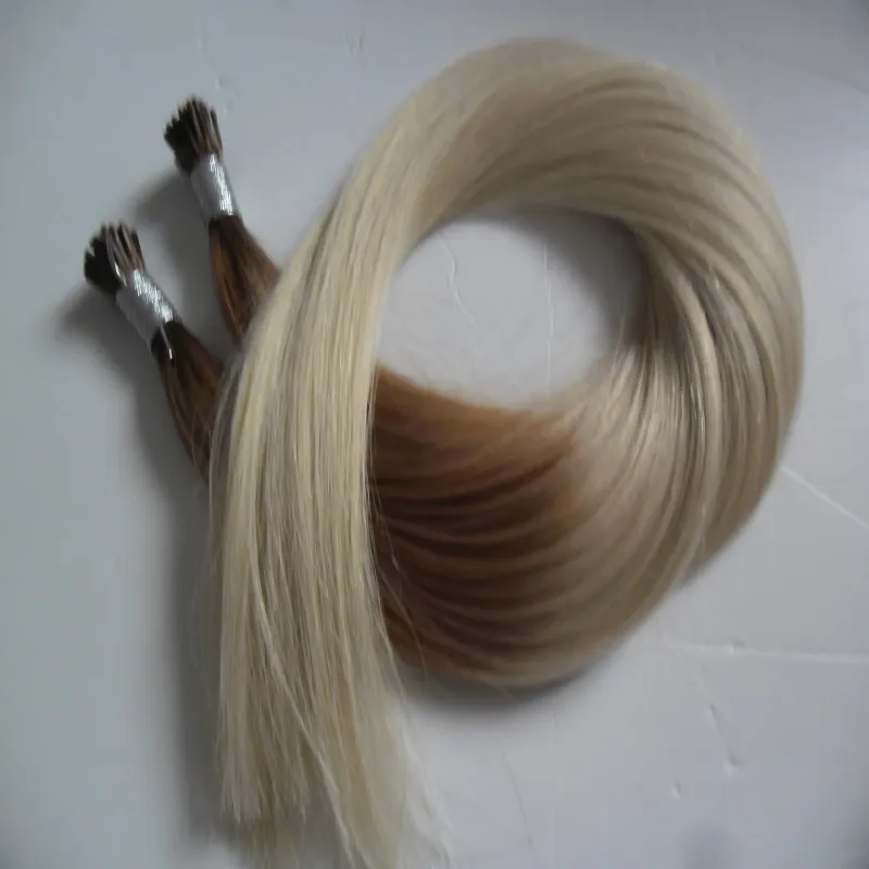 T8/613 Two Tone Straight Ombre Remy Hair I Tip Keratin Human Hair Extensions 100G Capsule Fusion Hair