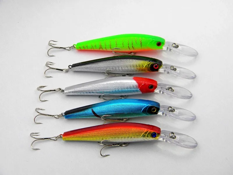 Pesca con mosca Tackle Peche Trulinoya Marca Shad Bass Crankbait 12.5mm 14g Minnow Plástico Señuelos Señuelos Vmc Hook