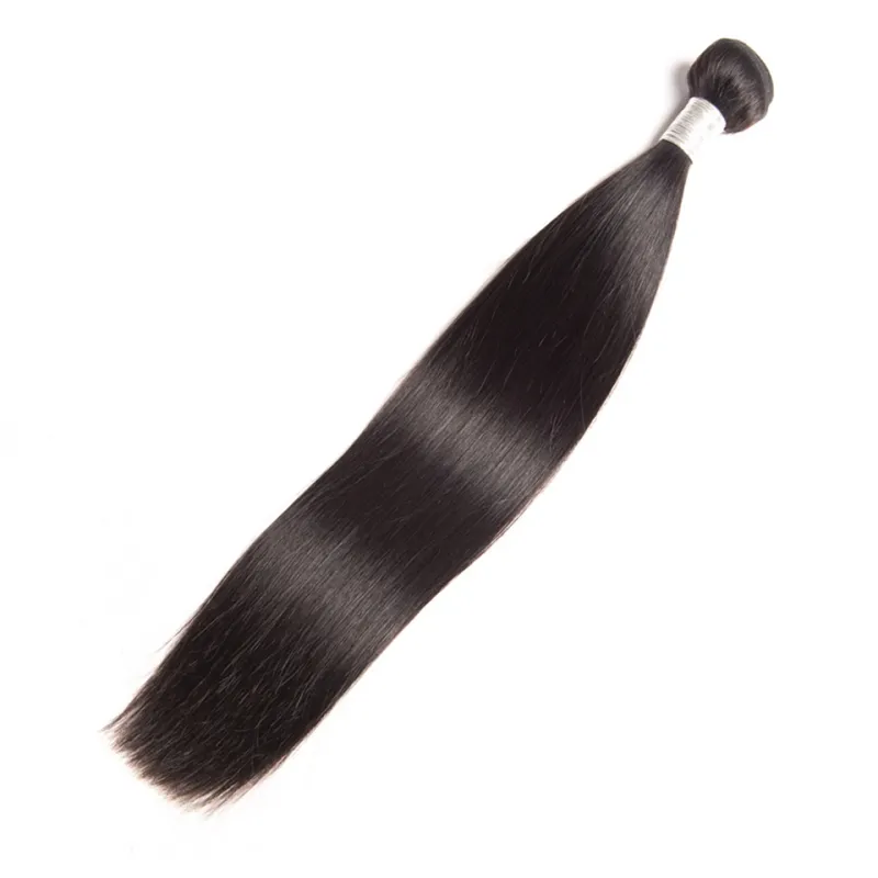 Extensões de cabelo humano liso virgem brasileiro 95-100 g/peça cor natural um pacote tramas de cabelo liso 8-30 polegadas