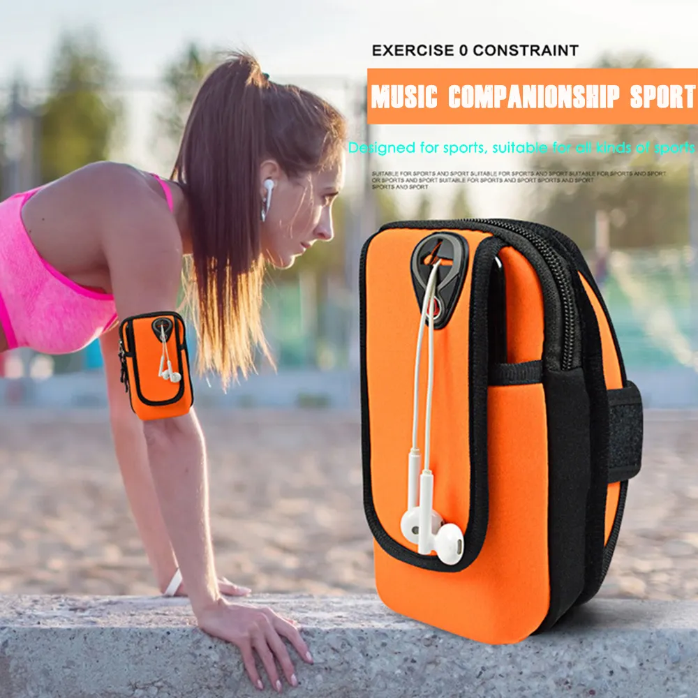 Brassard de Sport en cours d'exécution sac à rabat étui pour iPhone Samsung universel Smartphone téléphone portable écouteurs trous clés bras sacs pochette