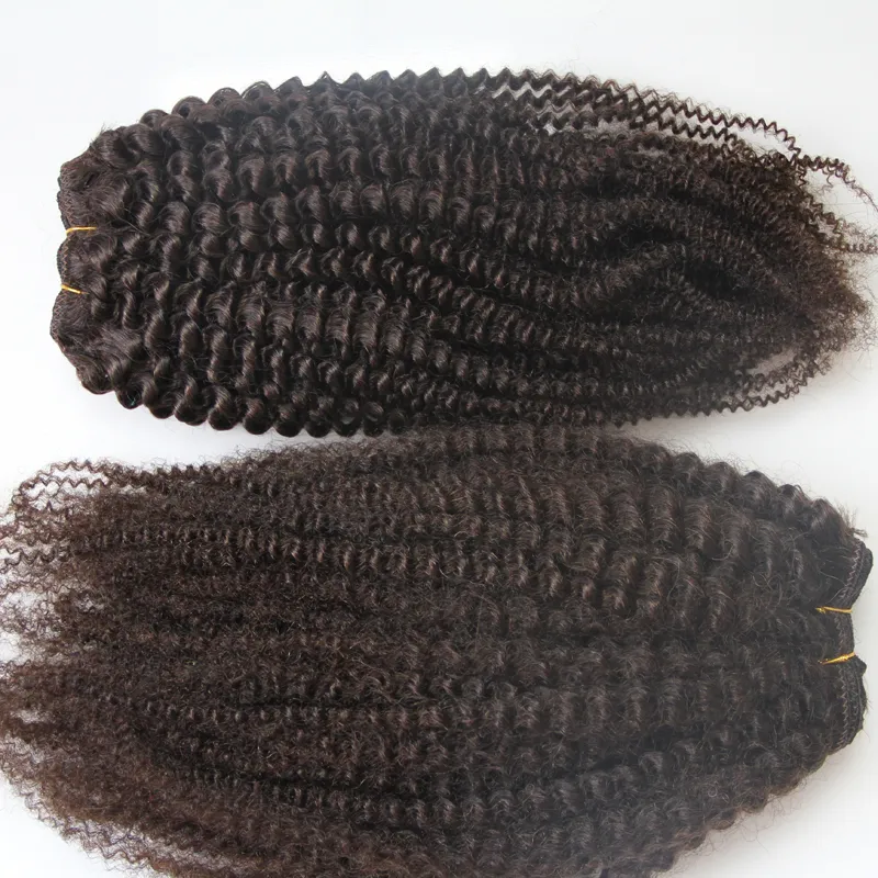 Fasci di capelli umani ricci afro crespi peruviani 2 pezzi Fasci di tessuto capelli 10-26 pollici Colore naturale Fascio di capelli Remy spedizione gratuita