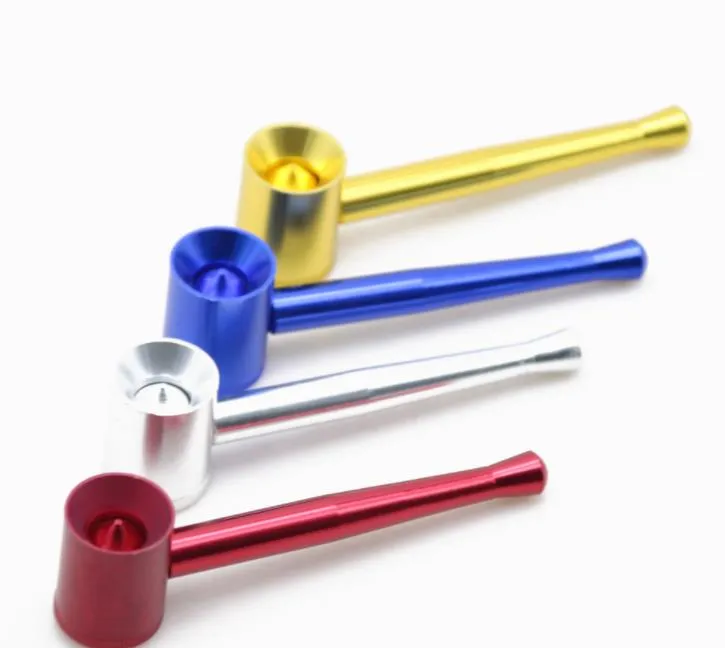 Creative small hammer modeling, the bottom of the metal pipe can revolve personality multicolor smoking pipe.