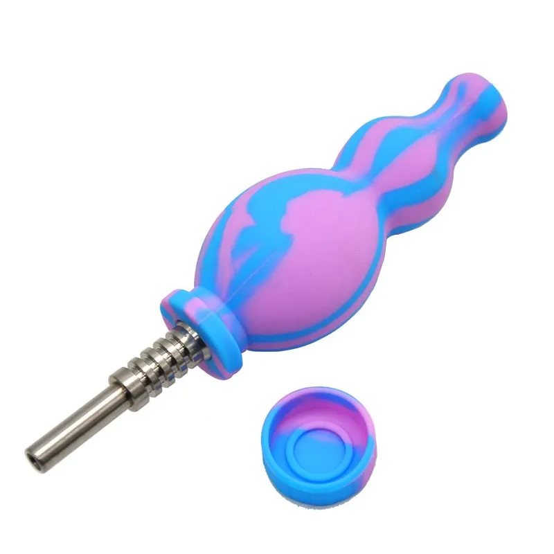 2018 nouvelle annonce bambou silicone pipe à eau bong avec clou en titane portable silicone dab plate-forme pétrolière concentré tuyau de fumer