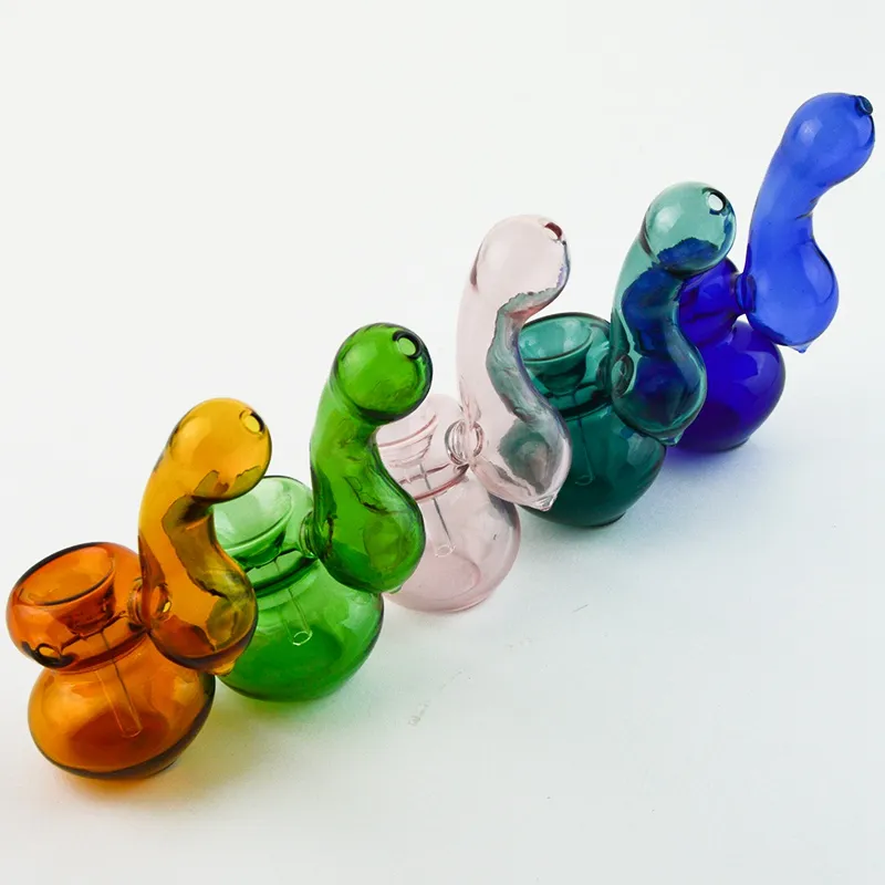 Vente chaude Mini Pipe À Eau Verte Pipe À Fumer En Verre 4 Pouces Barboteurs Colorés Pipes À Fumer Herb Totacco Pipe BEP01