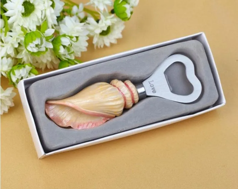 Livraison gratuite 100 pièces Unique faveur de mariage de plage de mer coquille ouvre-bouteille souvenirs de mariage SN001