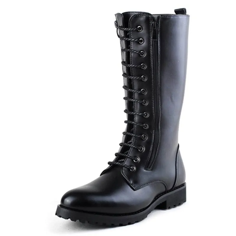 Mens knee high lace up boots 2025