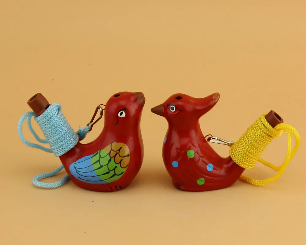 Vintage stil handgjorda keramiska vattenfåglar visselpipan lera sång kvittrar fåglar julfest gåva wen50295910820