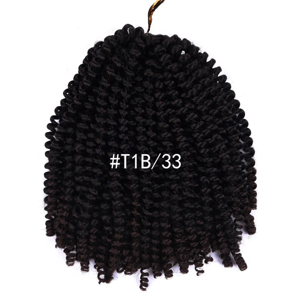 8 дюймов вязанные крючком косы для наращивания волос синтетические весенние волокна канекалона объемные ямайские плетение волос 4897959